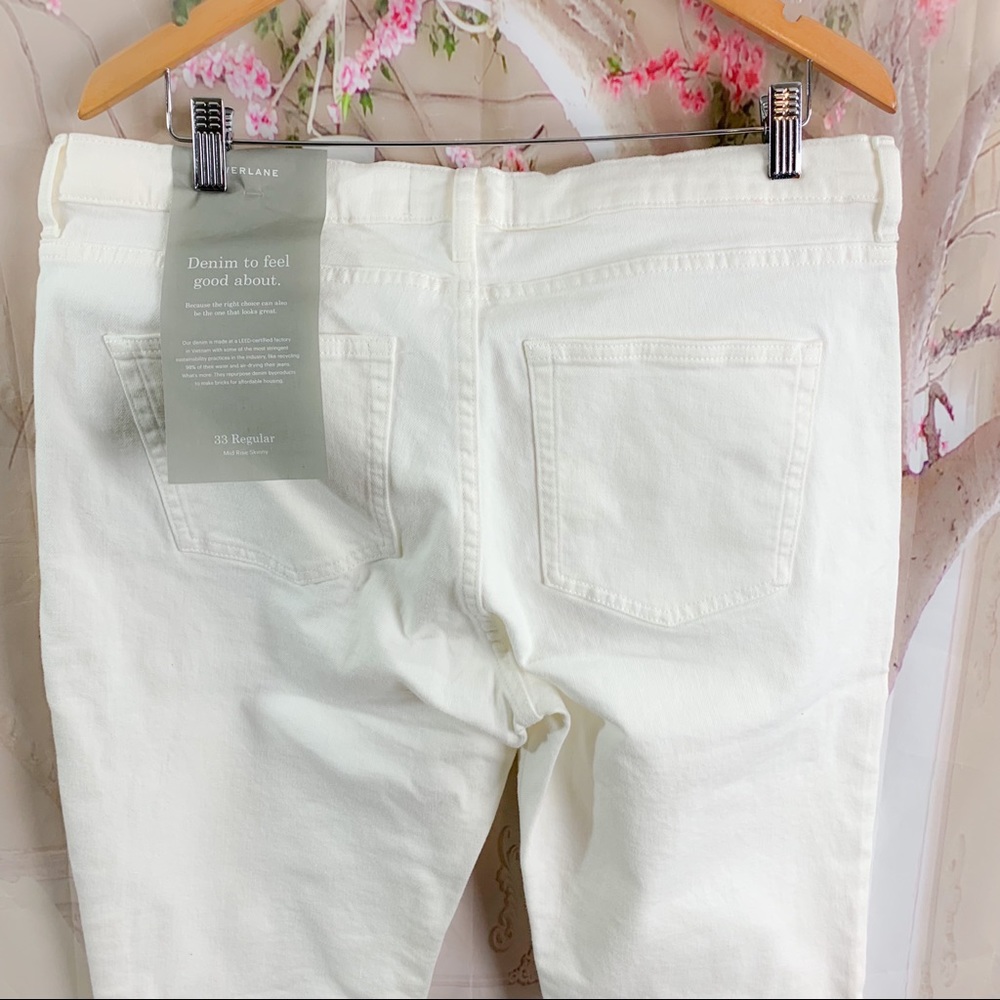 NEW EVERLANE White Mid-rise Skinny Jeans - Picture 6 of 10